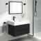 Modern Bathroom Vanity, Black, Wall Mounted, 32 Inch