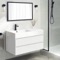 Wall Mounted Bathroom Vanity, Modern, Glossy White, 40 Inch