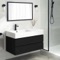 Wall Mounted Black Bathroom Vanity, Modern, 40 Inch