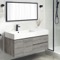 Wall Mounted Bathroom Vanity, Modern, Grey Oak, 48 Inch