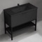 Black Free Standing Modern Bathroom Vanity, Black Ceramic Sink and Shelf, 40 Inch