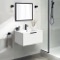 Wall Mounted Small Bathroom Vanity, Modern, Glossy White, 26 Inch