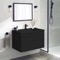 Black Vanity, Wall Mounted, Modern, 34 Inch