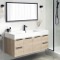 48 Inch Floating Bathroom Vanity, Modern, Brown Oak