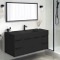 Black Floating Bathroom Vanity, Modern, 48 Inch