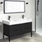 Modern Black Double Bathroom Vanity, 48 Inch, Free Standing