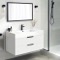 Glossy White Bathroom Vanity, Floating, Modern, 40 Inch