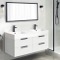 Double Bathroom Vanity, Floating, Modern, Glossy White, 48 Inch