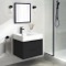 Modern Vanity, Black, Floating, Small, 24 Inch