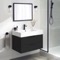 Black Bathroom Vanity, Floating, Modern, 32 Inch