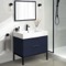 Blue Modern Bathroom Vanity, 32 Inch, Free Standing