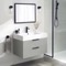 Grey Bathroom Vanity, Floating, 32 Inch