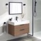 Floating Bathroom Vanity, Modern, Walnut, 32 Inch