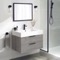 Grey Oak Bathroom Vanity, Floating, Modern, 32 Inch