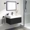 Matte Black Floating Bathroom Vanity, 32 Inch