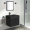 Modern Vanity, Black, Floating, Small, 24 Inch