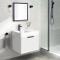 White Floating Small Bathroom Vanity, Modern, 24 Inch