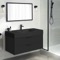 Black Floating Bathroom Vanity, Modern, 40 Inch