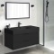 Matte Black Bathroom Vanity, Modern, Floating, 40 Inch