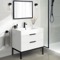 White Bathroom Vanity, Modern, 32