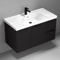 36 Inch Matte Black Wall Mounted Bathroom Vanity