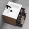 24 Inch Walnut Floating Bathroom Vanity, Ceramic Sink Top, 2 Drawers