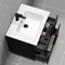 Floating Matte Black Bathroom Vanity, Modern, 28 Inch