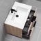 Wall Mounted Bathroom Vanity, Modern, Brown Oak, 32 Inch