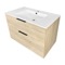 36 Inch Floating Bathroom Vanity, Modern, Brown Oak