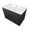 36 Inch Floating Matte Black Bathroom Vanity, Modern