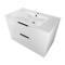 36 Inch Glossy White Bathroom Vanity, Floating, Modern