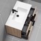 40 Inch Floating Bathroom Vanity, Modern, Brown Oak