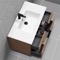 40 Inch Walnut Floating Bathroom Vanity, Ceramic Sink, Counter Space, 2 Drawers