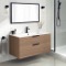 40 Inch Bathroom Vanity, Wall Mounted, Modern, Walnut