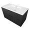 40 Inch Floating Black Bathroom Vanity, Modern