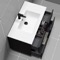 Wall Mounted Black Bathroom Vanity, Modern, 40 Inch