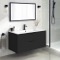 Wall Mounted Black Bathroom Vanity, Modern, 40 Inch