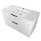 40 Inch Floating Bathroom Vanity, Ceramic Sink, Counter Space, 2 Drawers, Glossy White