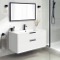 Wall Mounted Bathroom Vanity, Modern, Glossy White, 40 Inch