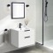 White Vanity, Wall Mounted, Modern, 24 Inch