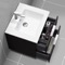 24 Inch Matte Black Floating Bathroom Vanity, Chrome Handles