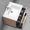 Wall Mounted Bathroom Vanity, Modern, Brown Oak, 28 Inch