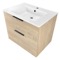 Floating Bathroom Vanity, Modern, Brown Oak, 28 Inch