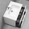 Floating Bathroom Vanity, Glossy White, Chrome Handles, 32 Inch