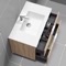 36 Inch Floating Bathroom Vanity, Brown Oak, Chrome Handles