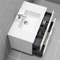 36 Inch Floating Bathroom Vanity, Glossy White, Chrome Handles