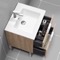 24 Inch Free Standing Bathroom Vanity, Modern, Brown Oak, Chrome Handles