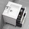 24 Inch Free Standing Bathroom Vanity, Modern, Glossy White, Chrome Handles