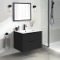 Black Vanity, Wall Mounted, Modern, 28 Inch