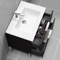 Matte Black Free Standing Bathroom Vanity, Modern, Chrome Handles, 32 Inch